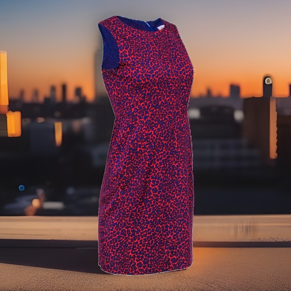 Diane Von Furstenberg Size 4 Carpreena Silk Blend Animal Print Mini Dress Red